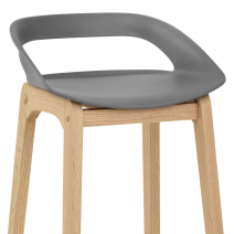 Barhocker Eiche - Crew Grau