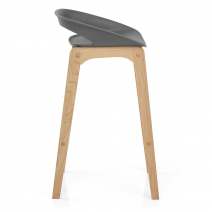 Barhocker Eiche - Crew Grau