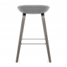 Samt Holz Barhocker - Epic Grau