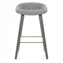 Samt Holz Barhocker - Epic Grau