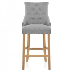 Stoffbarhocker - Ascot - Eiche Dunkelgrau