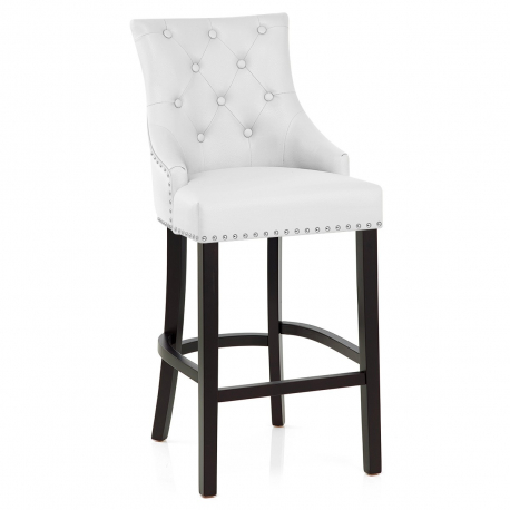 Lederfaserstoff Barhocker - Ascot Weiß