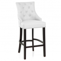 Lederfaserstoff Barhocker - Ascot Weiß