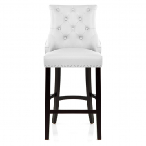 Lederfaserstoff  Barhocker - Ascot Weiß