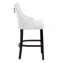 Lederfaserstoff  Barhocker - Ascot Weiß