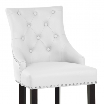 Lederfaserstoff  Barhocker - Ascot Weiß