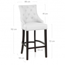 Lederfaserstoff  Barhocker - Ascot Weiß