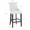 Lederfaserstoff  Barhocker - Ascot Weiß