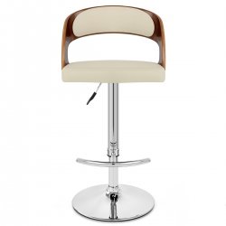 Kunstleder Holzbarhocker Chrom Walnuss - Eve