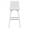 Kunstleder Holzbarhocker - Charlotte Weiß