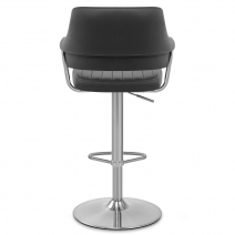 Kunstleder Barhocker - Skyline - Gebürstet Schwarz