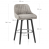 Wildleder Barhocker - Hamilton Grau