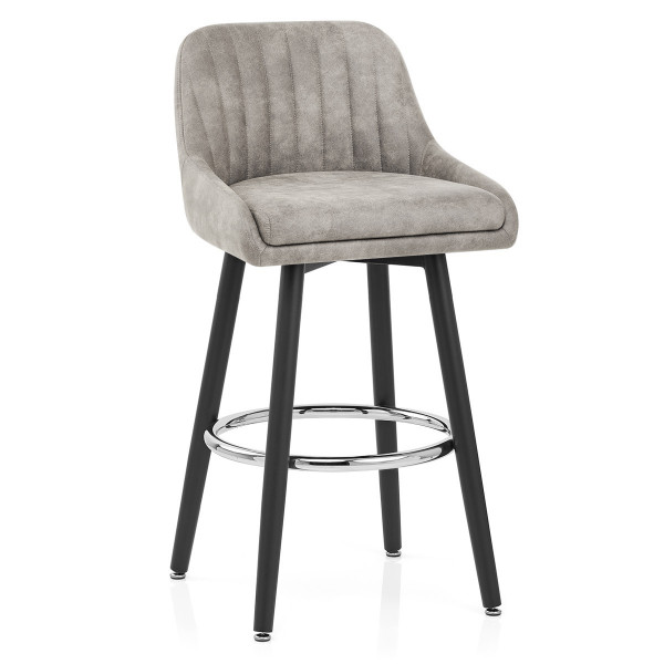 Wildleder Barhocker - Hamilton Grau Wildleder Barhocker - Hamilton Grau