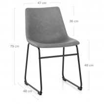 Kunstleder Stuhl - Bucket Grau