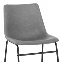 Kunstleder Stuhl - Bucket Grau