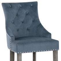 Stoff Barhocker Grau - Ascot Blau