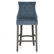Stoff Barhocker Grau - Ascot Blau