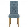 Samt Esszimmerstuhl Eiche - Portland Blau