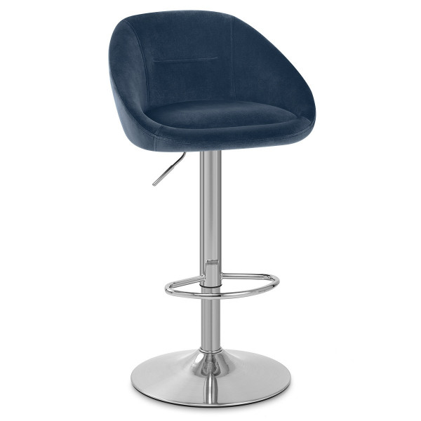 Samt Barhocker Gebürstet - Decco Blau Samt Barhocker Gebürstet - Decco Blau