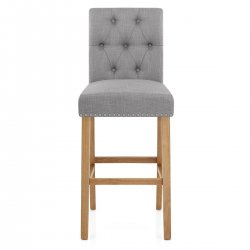 Stoffbarhocker Holz - Barrington Grau