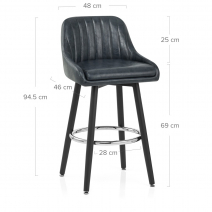 Antik Kunstleder Barhocker - Hamilton Gris