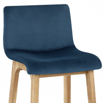 Samtstoff Barhocker - Drift Blau