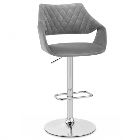 Samtstoff Barhocker - Fairfield Grau