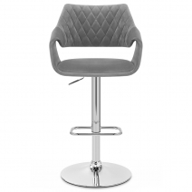 Samtstoff Barhocker - Fairfield Grau