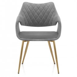 Samt Esszimmerstuhl Gold – Fairfield Pink