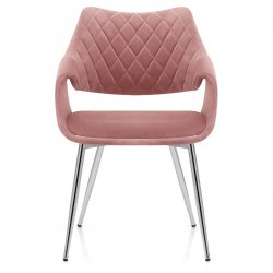 Samt Esszimmerstuhl Chrom - Fairfield Grau