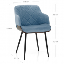 Samt Esszimmerstuhl – Dakota Blau