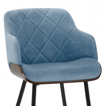 Samt Esszimmerstuhl – Dakota Blau