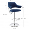 Samt Barhocker Chrom - Skyline Blau