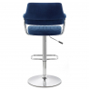 Samt Barhocker Chrom - Skyline Blau