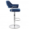 Samt Barhocker Chrom - Skyline Blau