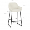 Echtleder Barhocker  - Kanto Beige