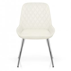 Kunstleder Esszimmerstuhl Antik Chrom - Lincoln Blau