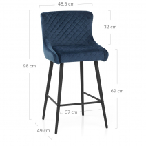 Samt Barhocker - Provence Blau