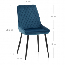 Esszimmerstuhl Samt - Chevy Blau