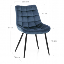 Esszimmerstuhl Samt - Lisbon - Blau