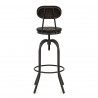 Barhocker - Dunkler Holzsitz - Vintage Swivel