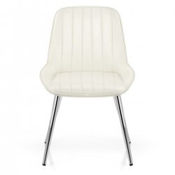 Kunstleder Esszimmerstuhl Chrom - Mustang Braun