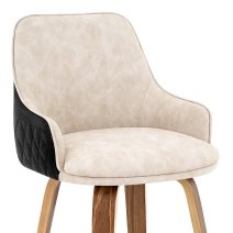 Holzbarhocker Kunstleder Stoff - Piper Walnuss