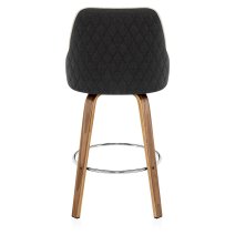 Holzbarhocker Kunstleder Stoff - Piper Walnuss