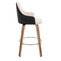 Holzbarhocker Kunstleder Stoff - Piper Walnuss