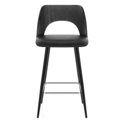 Schwarzer Holzbarhocker mit...