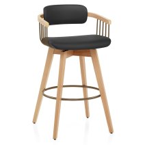 Eichen Barhocker Echtleder - Electra