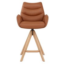 Echtleder Holz-Barhocker - Madrid