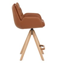 Echtleder Holz-Barhocker - Madrid