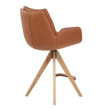 Echtleder Holz-Barhocker - Madrid